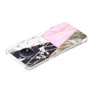 For Xiaomi Redmi Note 9T Flat Plating Splicing Gilding Protective Case(Grey Pink White Marble Color Matching)