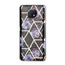 For Xiaomi Redmi Note 9T Flat Plating Splicing Gilding Protective Case(Black Background Flower Matching Color)
