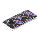 For Xiaomi Redmi Note 9T Flat Plating Splicing Gilding Protective Case(Black Background Flower Matching Color)