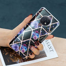 For Xiaomi Redmi Note 9T Flat Plating Splicing Gilding Protective Case(Black Background Flower Matching Color)
