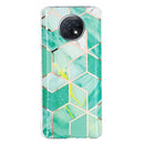 For Xiaomi Redmi Note 9T Flat Plating Splicing Gilding Protective Case(Green Glitter Color Matching)