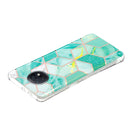 For Xiaomi Redmi Note 9T Flat Plating Splicing Gilding Protective Case(Green Glitter Color Matching)