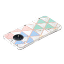 For Xiaomi Redmi Note 9T Flat Plating Splicing Gilding Protective Case(Blue White Green Pink Color Matching)