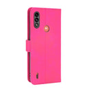 For Motorola Moto E7 Power Solid Color Skin Feel Magnetic Buckle Horizontal Flip Calf Texture PU Leather Case with Holder & Card Slots & Wallet(Rose Red)