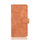 For Motorola Moto E7 Power Solid Color Skin Feel Magnetic Buckle Horizontal Flip Calf Texture PU Leather Case with Holder & Card Slots & Wallet(Brown)