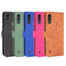 For Motorola Moto E7 Power Solid Color Skin Feel Magnetic Buckle Horizontal Flip Calf Texture PU Leather Case with Holder & Card Slots & Wallet(Black)