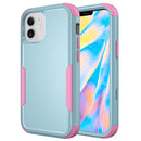 For iPhone 11 TPU + PC Shockproof Protective Case (Grey Green + Pink)