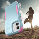 For iPhone 11 TPU + PC Shockproof Protective Case (Grey Green + Pink)