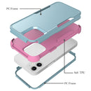 For iPhone 11 TPU + PC Shockproof Protective Case (Grey Green + Pink)