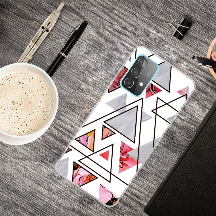 For Samsung Galaxy A32 4G Triangular Marble Pattern TPU Protective Case(SJ-2)