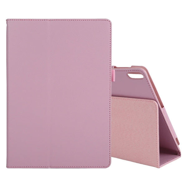For Lenovo Tab 4 10 Plus (TB-X704) / Tab 4 10 (TB-X304) Litchi Texture Solid Color Horizontal Flip Leather Case with Holder & Pen Slot(Pink)