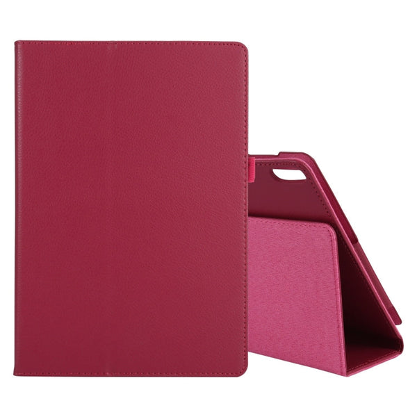 For Lenovo Tab 4 10 Plus (TB-X704) / Tab 4 10 (TB-X304) Litchi Texture Solid Color Horizontal Flip Leather Case with Holder & Pen Slot(Rose Red)