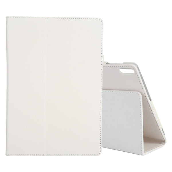For Lenovo Tab 4 10 Plus (TB-X704) / Tab 4 10 (TB-X304) Litchi Texture Solid Color Horizontal Flip Leather Case with Holder & Pen Slot(White)
