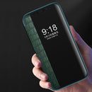 Crocodile Texture Display Window Horizontal Flip Leather Case For iPhone 12 / 12 Pro(Black)