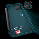 Crocodile Texture Display Window Horizontal Flip Leather Case For iPhone 12 / 12 Pro(Black)