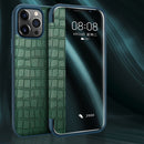 Crocodile Texture Display Window Horizontal Flip Leather Case For iPhone 12 / 12 Pro(Black)