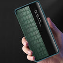 For Samsung Galaxy S21 Ultra 5G Crocodile Texture Display Window Horizontal Flip Leather Case(Brown)