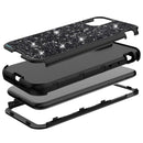 For iPhone 11 3 in 1 Glitter Solid Color TPU + PC Shockproof Case(Black)