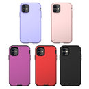For iPhone 11 3 in 1 Leather Oil TPU + PC Shockproof Case(Black)