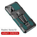 For Xiaomi Redmi Note 10 / 10S Armor Warrior Shockproof PC + TPU Protective Case(Army Green)