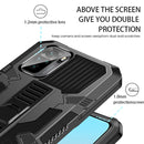 For Xiaomi Redmi Note 10 / 10S Vanguard Warrior All Inclusive Double-color Shockproof TPU + PC Protective Case with Holder(Silver White)