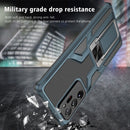 For Samsung Galaxy Note20 Ultra Armor 2 in 1 PC + TPU Magnetic Shockproof Case with Foldable Holder(Cyan)