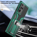For Samsung Galaxy Note20 Ultra Armor 2 in 1 PC + TPU Magnetic Shockproof Case with Foldable Holder(Green)