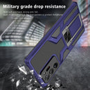 For Samsung Galaxy Note20 Ultra Armor 2 in 1 PC + TPU Magnetic Shockproof Case with Foldable Holder(Blue)
