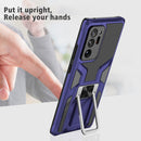For Samsung Galaxy Note20 Ultra Armor 2 in 1 PC + TPU Magnetic Shockproof Case with Foldable Holder(Blue)