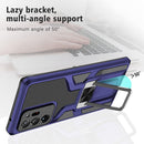 For Samsung Galaxy Note20 Ultra Armor 2 in 1 PC + TPU Magnetic Shockproof Case with Foldable Holder(Blue)