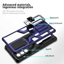 For Samsung Galaxy Note20 Ultra Armor 2 in 1 PC + TPU Magnetic Shockproof Case with Foldable Holder(Blue)
