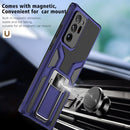 For Samsung Galaxy Note20 Ultra Armor 2 in 1 PC + TPU Magnetic Shockproof Case with Foldable Holder(Blue)