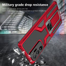 For Samsung Galaxy Note20 Ultra Armor 2 in 1 PC + TPU Magnetic Shockproof Case with Foldable Holder(Red)