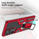For Samsung Galaxy Note20 Ultra Armor 2 in 1 PC + TPU Magnetic Shockproof Case with Foldable Holder(Red)
