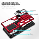 For Samsung Galaxy Note20 Ultra Armor 2 in 1 PC + TPU Magnetic Shockproof Case with Foldable Holder(Red)