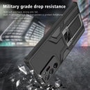 For Samsung Galaxy Note20 Ultra Armor 2 in 1 PC + TPU Magnetic Shockproof Case with Foldable Holder(Black)