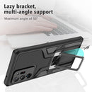 For Samsung Galaxy Note20 Ultra Armor 2 in 1 PC + TPU Magnetic Shockproof Case with Foldable Holder(Black)