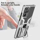 For Samsung Galaxy Note20 Ultra Armor 2 in 1 PC + TPU Magnetic Shockproof Case with Foldable Holder(Silver)