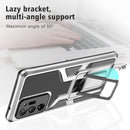 For Samsung Galaxy Note20 Ultra Armor 2 in 1 PC + TPU Magnetic Shockproof Case with Foldable Holder(Silver)