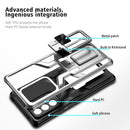 For Samsung Galaxy Note20 Ultra Armor 2 in 1 PC + TPU Magnetic Shockproof Case with Foldable Holder(Silver)
