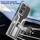 For Samsung Galaxy Note20 Ultra Armor 2 in 1 PC + TPU Magnetic Shockproof Case with Foldable Holder(Silver)