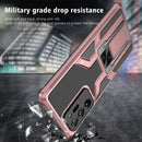 For Samsung Galaxy Note20 Ultra Armor 2 in 1 PC + TPU Magnetic Shockproof Case with Foldable Holder(Rose Gold)