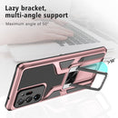 For Samsung Galaxy Note20 Ultra Armor 2 in 1 PC + TPU Magnetic Shockproof Case with Foldable Holder(Rose Gold)