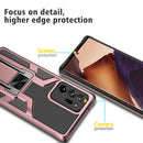 For Samsung Galaxy Note20 Ultra Armor 2 in 1 PC + TPU Magnetic Shockproof Case with Foldable Holder(Rose Gold)