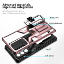 For Samsung Galaxy Note20 Ultra Armor 2 in 1 PC + TPU Magnetic Shockproof Case with Foldable Holder(Rose Gold)