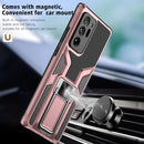 For Samsung Galaxy Note20 Ultra Armor 2 in 1 PC + TPU Magnetic Shockproof Case with Foldable Holder(Rose Gold)