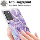 For Xiaomi Poco M3 / Note 9 4G / Redmi 9 Power / Redmi 9T 3D Electroplating Marble Pattern TPU Protective Case(Dark Purple)