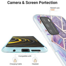 For Xiaomi Poco M3 / Note 9 4G / Redmi 9 Power / Redmi 9T 3D Electroplating Marble Pattern TPU Protective Case(Dark Purple)