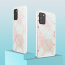 For Xiaomi Poco M3 / Note 9 4G / Redmi 9 Power / Redmi 9T 3D Electroplating Marble Pattern TPU Protective Case(Pink White)
