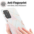For Xiaomi Poco M3 / Note 9 4G / Redmi 9 Power / Redmi 9T 3D Electroplating Marble Pattern TPU Protective Case(Pink White)